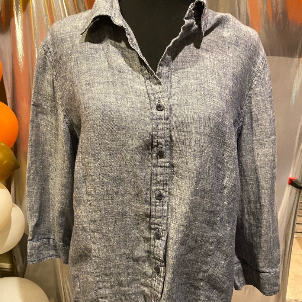 Light blue button down Top